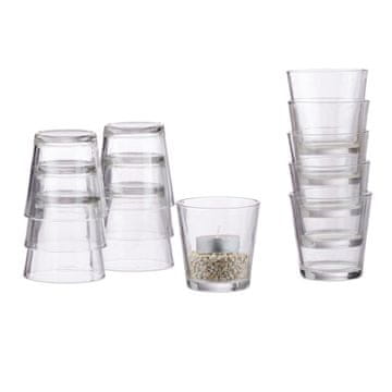 Northix Set of 2 Tea Light Holders, Cone-Shaped, Dishwasher Safe, Transparent Glass