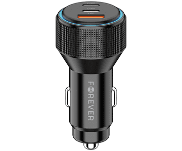 Forever CC-07-66ACC polnilec za avto, 66 W, USB-A, 2 x USB-C, črn