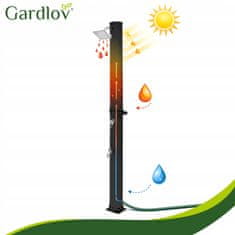 Malatec Zunanji pokončni solarni tuš 40L in pipo 216cm črn 360°