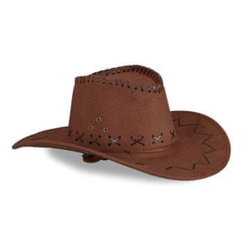 Northix Kavbojski klobuk – western stil, nastavljiv trak za brado, semišu podobna tkanina