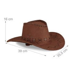 Northix Kavbojski klobuk – western stil, nastavljiv trak za brado, semišu podobna tkanina