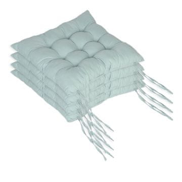 Northix Kvadratne prešite blazine za stole z vezmi 4 kosi debelo oblazinjene