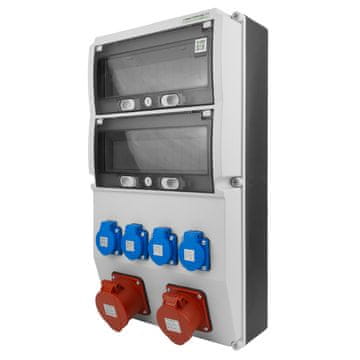 shumee Razdelilna omarica za stavbe 16A 32A CEE 4x230V dve kontrolni okenki 36 modulov Doktorvolt eXT DV-5312-F