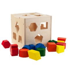 33 Lesene izobraževalne figurice za razvrščanje v obliki kocke TG67020