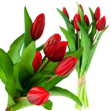 TOP GIFT CV18674-11 tulipani šopek tulipanov gumirana guma JAK realističen silikon rdeča