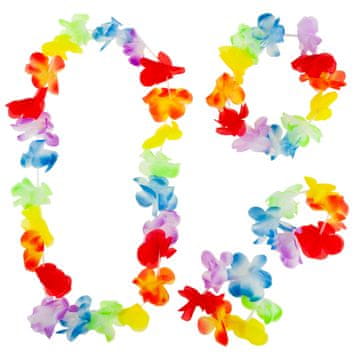 TOP GIFT TG66240 Havajski cvetlični aloha komplet - ogrlica, naglavni trak, zapestnice