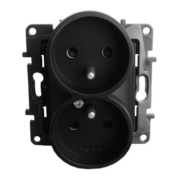 shumee Dvojna vtičnica z zaklopom, črna, Niloe Step 1901