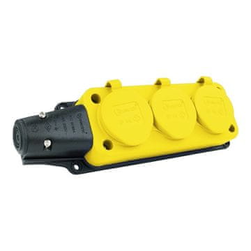 shumee Podaljšek 3 vtičnice 16A 230V brez kabla rumene barve Schuko 9672