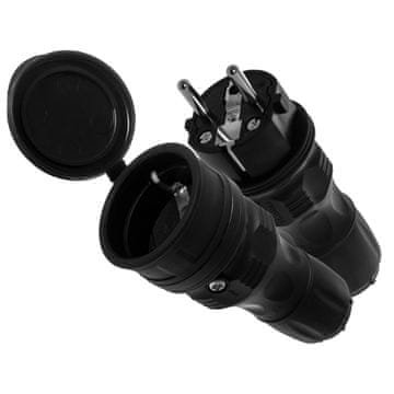 shumee Priključni komplet z vtičem WT-54 in vtičnico GN-44 250V Schuko, črne barve
