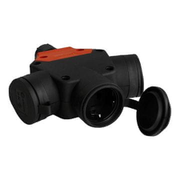 shumee Trifazna vtičnica s tremi izhodi 3x16A 230V schuko IP54 razdelilnik TpE 7648