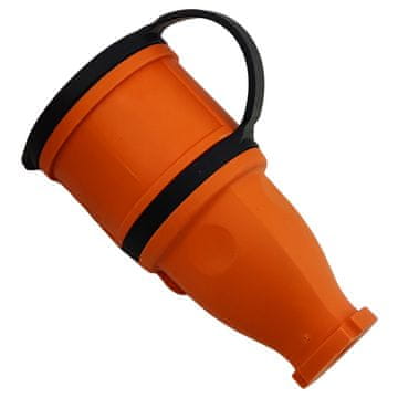 shumee Prenosna ravna vtičnica 16A 230V 2P+Z oranžna Schuko 8256