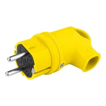 shumee Kotni gumijasti vtič 16A 230V rumene barve Schuko 8895