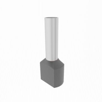 shumee 100 kosov 2x4/12mm izoliranih dvojnih tulcev, sivih TE4012 Elpromet 0385