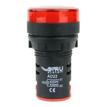 shumee 230VAC rdeča LED indikatorska lučka AD22-RED230 2308