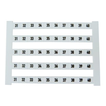 shumee Vodoravne oznake za kable s tiskom: 31-40 DEK 6 FWZ 5 trakov 0518960031 Weidmüller 3156