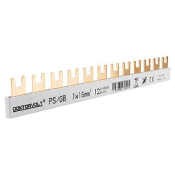 shumee Glavničasta povezovalna zbiralka PS/GB, obojestransko izolirana, 1-fazna, 12-modulna, 16 mm2 DV 9405