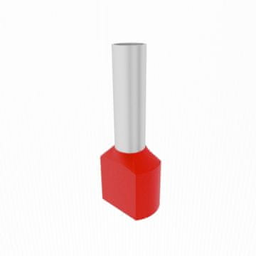shumee 100 kosov 2x1/8mm izoliranih dvojnih rdečih končnih tulcev TE1008 Elpromet 0354