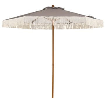 Northix Zelen 2m vrtni senčnik z resicami in kovinskim drogom