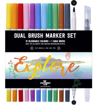 shumee Komplet 12 akvarelnih markerjev z dvema svinčnikoma
