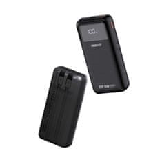 DUDAO Prenosna baterija 20000mAh 22,5W PD USB-C USB-A z vgrajenim kablom Lightning za iPhone USB-C - črna