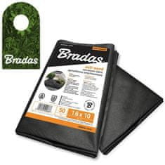 Bradas ČRNI AGROTEKSTILNI PROTIPLEVNI ZASTOJ ZA MALČENJE 50G/M2 1,6X10 M