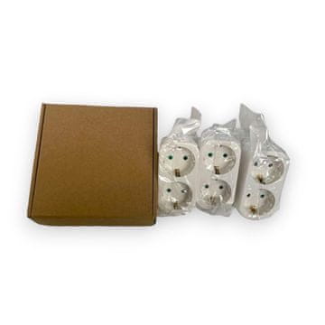 shumee Razdelilnik adapter 2 v 1 vtičnice 3 kosi