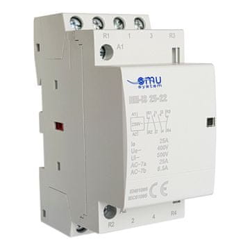 shumee Modularni kontaktor 230VAC 25A 2NO+2NC za krmiljenje 1- in 3-faznih sistemov XBS NM-IS 25-22 5220