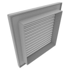 airRoxy FASADNA PREZRAČEVALNA REŠETKA S KANALSKO MREŽO, SIVA 14X14 CM