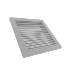 airRoxy FASADNA PREZRAČEVALNA REŠETKA S KANALSKO MREŽO, SIVA 14X14 CM