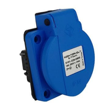 shumee Vtičnica 230 V/16 A IP54 z ozemljitvenim kontaktom, modra, tip E, TpE 6834