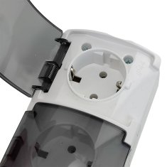 shumee ViPlast Koala IP44 nadometna dvojna SCHUKO vtičnica bela 182‑51 VG-2