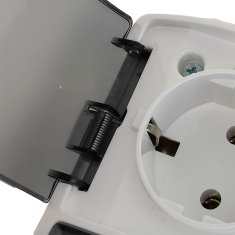 shumee ViPlast Koala IP44 nadometna dvojna SCHUKO vtičnica bela 182‑51 VG-2