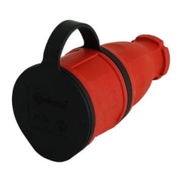 shumee Prenosna ravna vtičnica 16A 230V 2P+Z rdeča Schuko 8249