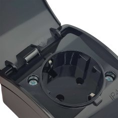 shumee ViPlast Koala enojna nadometna SCHUKO vtičnica IP44 črna 181‑05