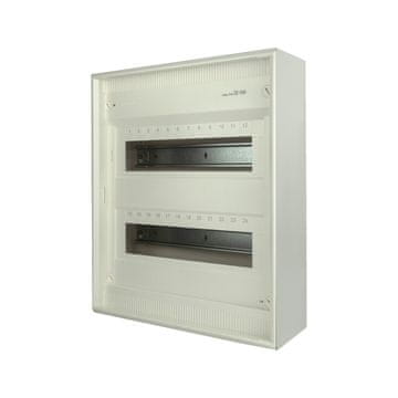 shumee Nadometna razdelilna omarica, 2 vrstici, 24 modulov, bela električna omarica, Hager Volta 2x12 VA24BN