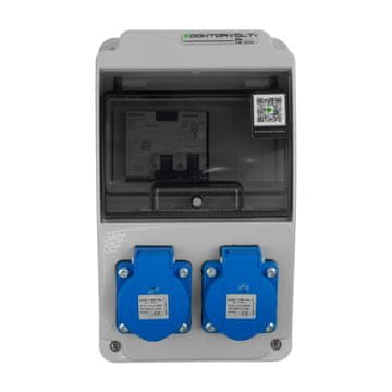 shumee Razdelilna omarica XS-S/FI 16A 2x230V erbetka IP54 zaščita Siemensove vtičnice Doktorvolt DV-5527-D