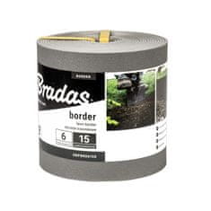 Bradas ROBNI rob za trato raven 6m/15cm siv 7576