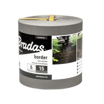 shumee ROBNI rob za trato raven 6m/15cm siv Bradas 7576