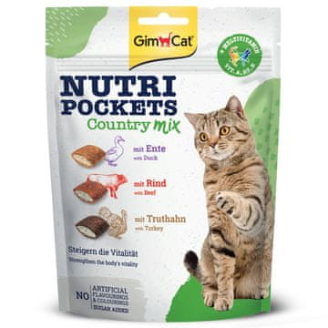 shumee GimCat Nutri Pockets Country MIX - mačji priboljški multivitamin 150 g