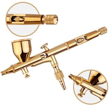 MODEL AIRBRUSH PRECISION ZLATA ŠOBA 0,3 MM DVOJNO DELOVANJE ORODJE