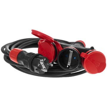 shumee Trojni podaljšek 5 m 250 V 16 A Schuko 3×2P+Z H05RR-F 3×2,5 mm² IP44