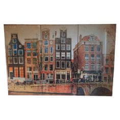shumee 3-delna slika na platnu, Amsterdam, stanovanjske hiše