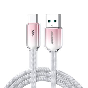 Joyroom Kabel Crystal-Clear Series 3A USB-A – USB-C, 1,2 m – bel