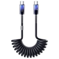 Joyroom Spiralni kabel USB-C – USB-C Crystal-Clear Series 60 W, 1,5 m – črn