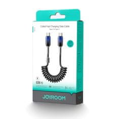 Joyroom Spiralni kabel USB-C – USB-C Crystal-Clear Series 60 W, 1,5 m – črn