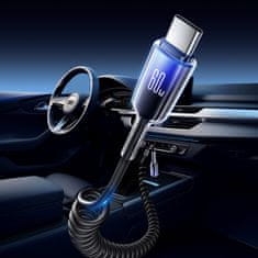Joyroom Spiralni kabel USB-C – USB-C Crystal-Clear Series 60 W, 1,5 m – črn