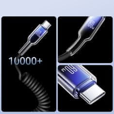 Joyroom Spiralni kabel USB-C – USB-C Crystal-Clear Series 60 W, 1,5 m – črn
