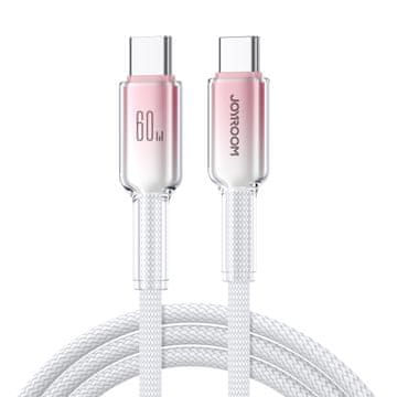 Joyroom Kabel serije Crystal-Clear 60 W USB-C – USB-C, 1,2 m – bel