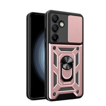 HURTEL Ojačano etui za Samsung Galaxy A26 s stojalom in zaščito kamere Hybrid Armor Camshield – roza