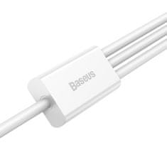 BASEUS 3-v-1 kabel Superior Series USB-A – USB-C / iPhone Lightning / micro USB 3,5 A, 0,5 m – bel